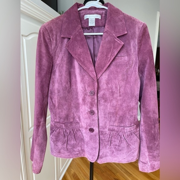 Pursuits ltd suede leather jacket blazer in a size large gorgeous color - Picture 1 of 16